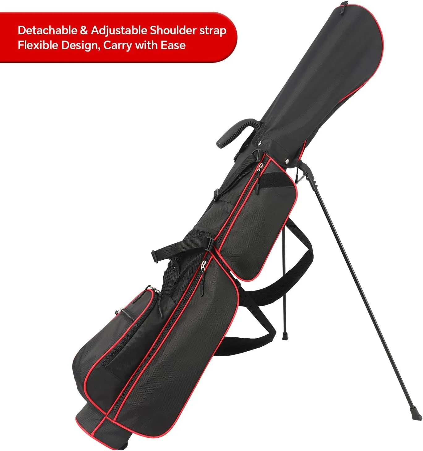 Sunday Golf Bag- 2 Way Lightweight Golf Stand Bag - Easy Carry and Durable Pitch N Putt Golf Bag for the Driving Range, Par 3 and Executive Courses