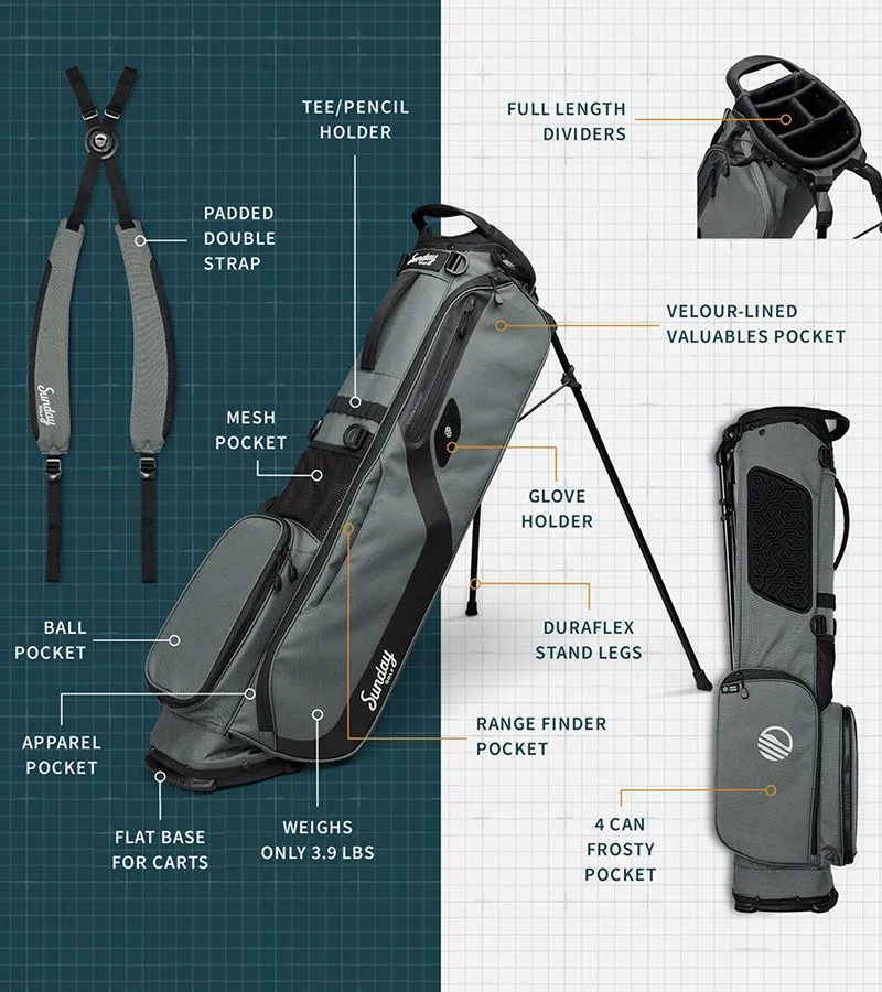 Sunday Golf El Camino Stand Golf Bag - Midnight Green