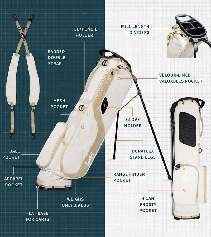 Sunday Golf El Camino Stand Golf Bag - Toasted Almond