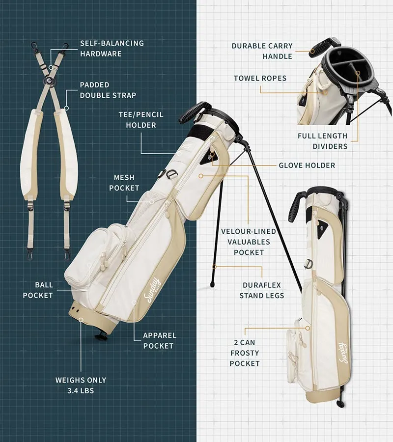 Sunday Golf Loma XL Carry Golf Bag  - Toasted Almond