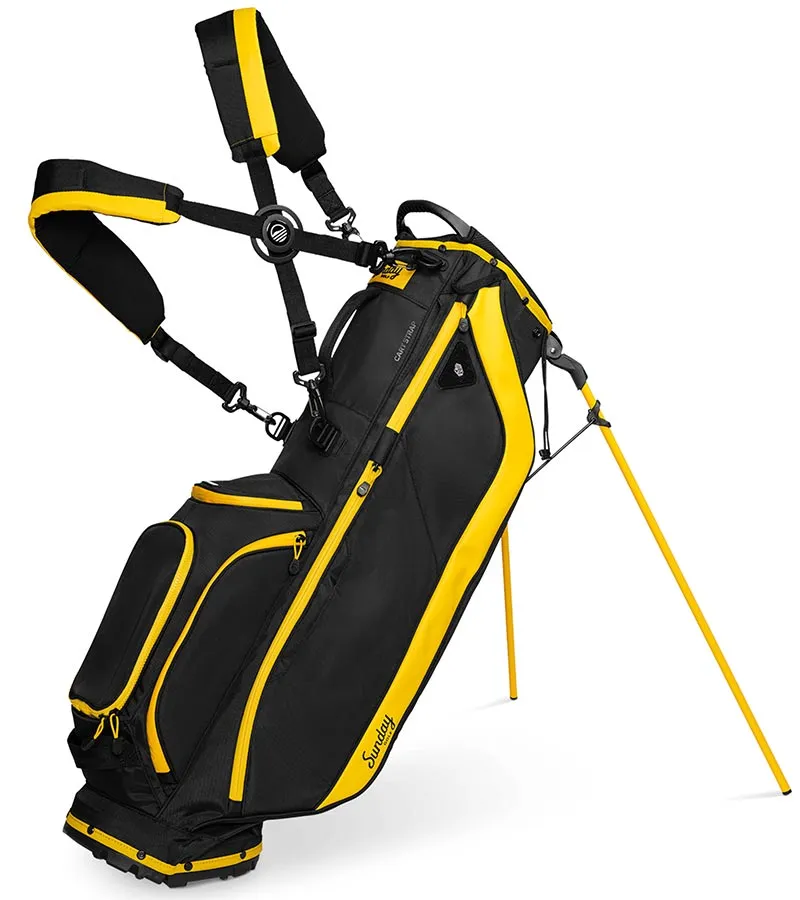 Sunday Golf Ryder Full Size Stand Golf Bag - Black & Yellow