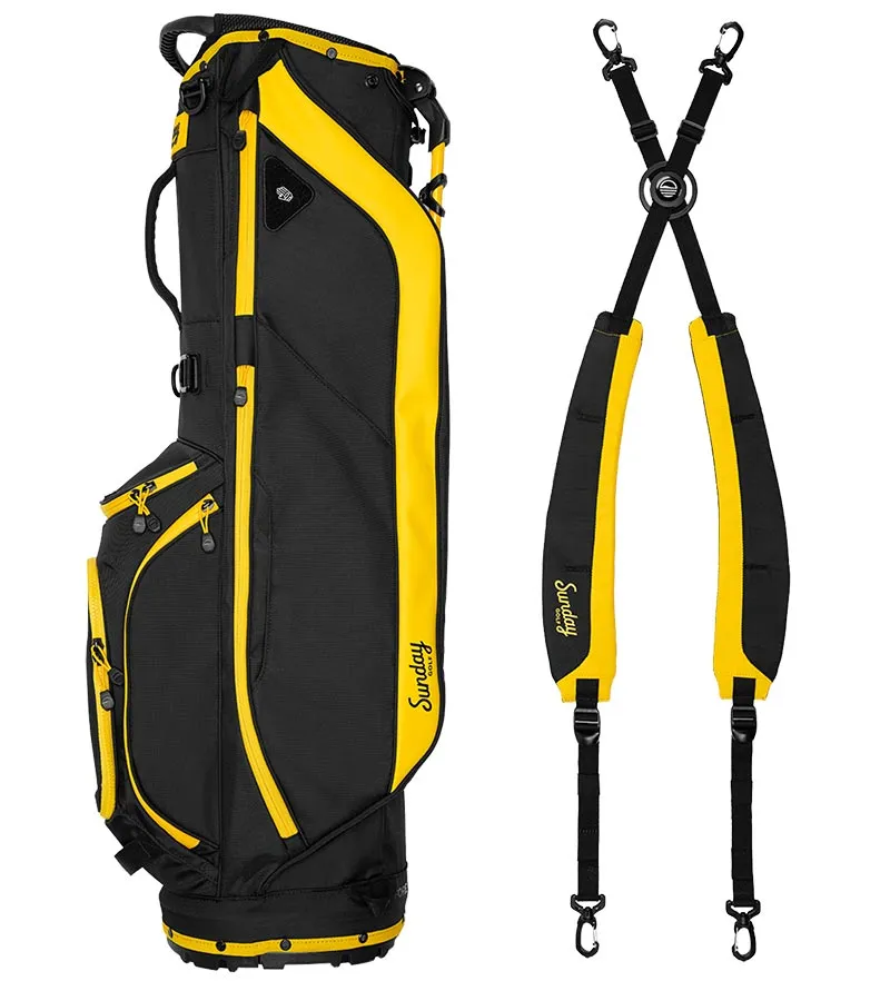 Sunday Golf Ryder Full Size Stand Golf Bag - Black & Yellow