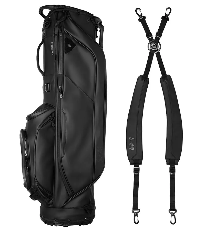 Sunday Golf Ryder S-Class Full Size Stand Golf Bag - Black Vegan Leather