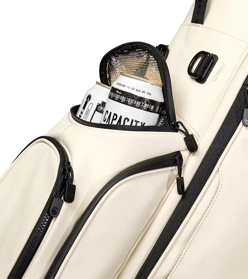 Sunday Golf Ryder S-Class Full Size Stand Golf Bag - Cream Vegan Leather