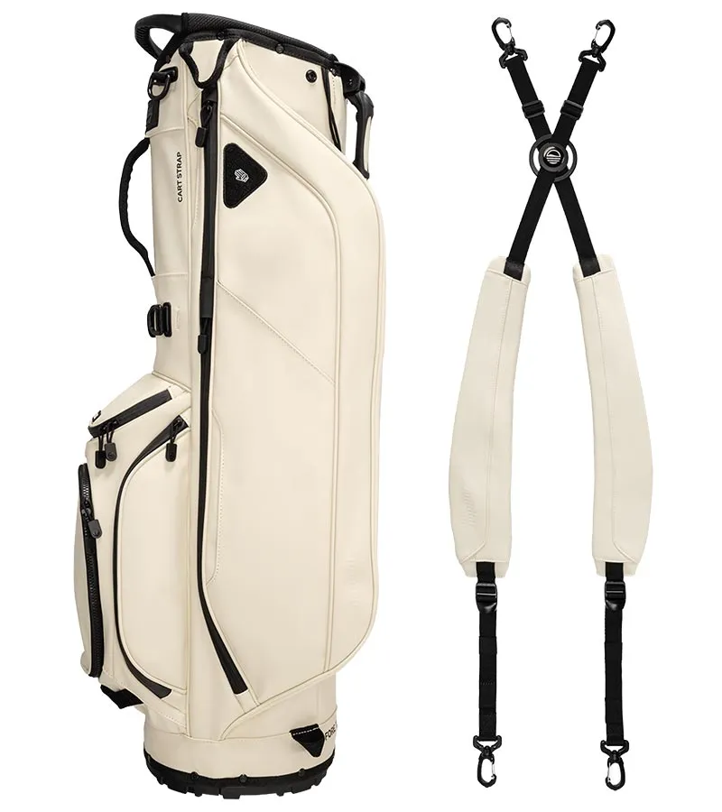 Sunday Golf Ryder S-Class Full Size Stand Golf Bag - Cream Vegan Leather