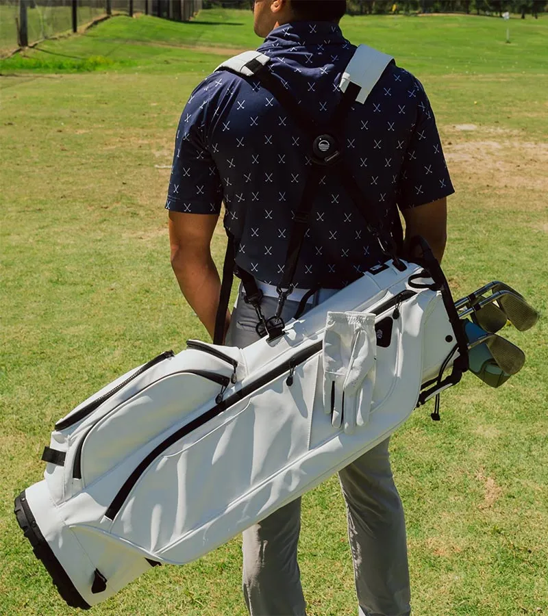 Sunday Golf Ryder S-Class Stand Golf Bag - White Vegan Leather
