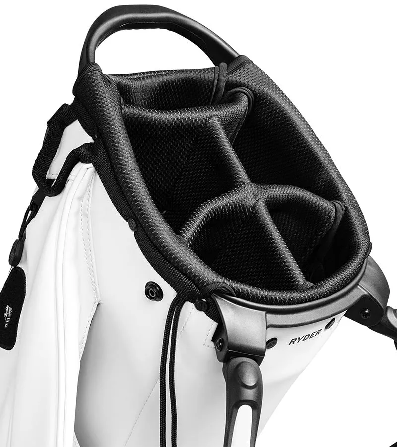 Sunday Golf Ryder S-Class Stand Golf Bag - White Vegan Leather