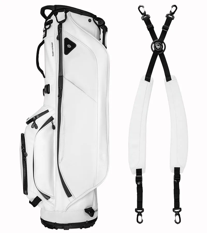 Sunday Golf Ryder S-Class Stand Golf Bag - White Vegan Leather