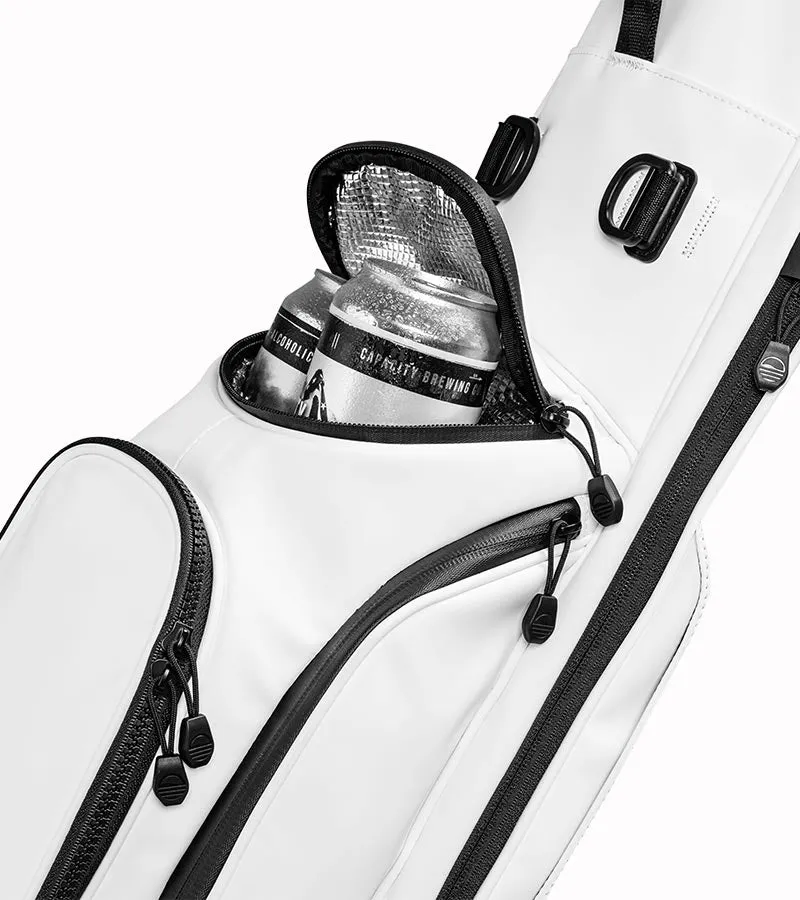 Sunday Golf Ryder S-Class Stand Golf Bag - White Vegan Leather