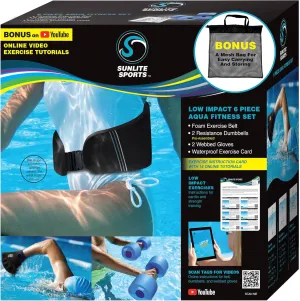 Sunlite Sports Water Workout Combo Set, High Density Water Weight, Swim Belt, Soft Padded, Water Aerobics, Aqua Therapy, Pool Fitness, Water Exercise
