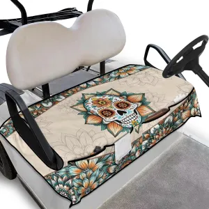 Suobstales Golf Cart Seat Covers Breathable Golf Cart Seat Blanket Towel for Club Car EZGO TXT RXV Golf Carts with 4 Pockets
