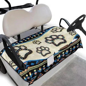 Suobstales Golf Cart Seat Covers Breathable Golf Cart Seat Blanket Towel for Club Car EZGO TXT RXV Golf Carts with 4 Pockets
