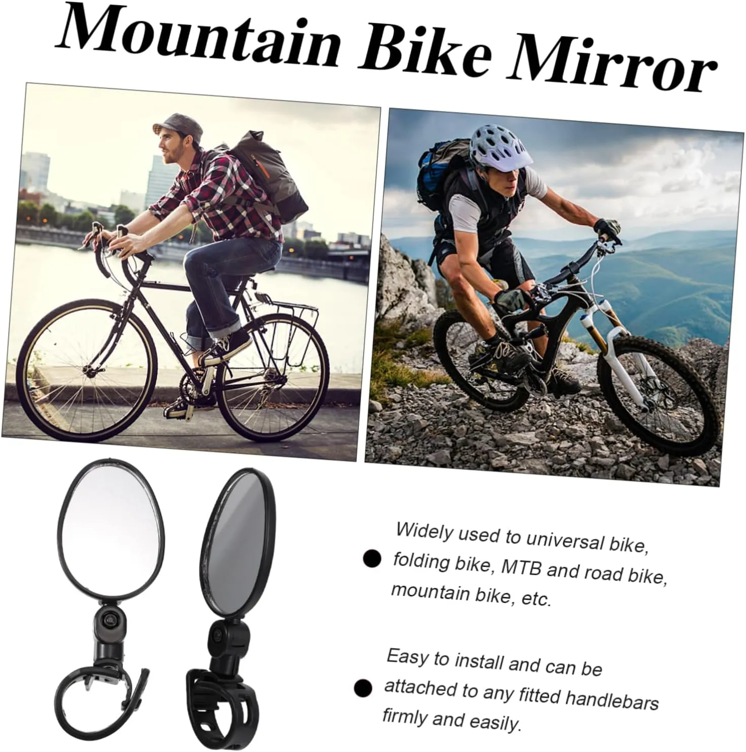 SUPVOX 6pcs Bike Rearview Mirror Handlebar Safety Mirror Cycling Accessory for and Folding Scratch-resistant Polished