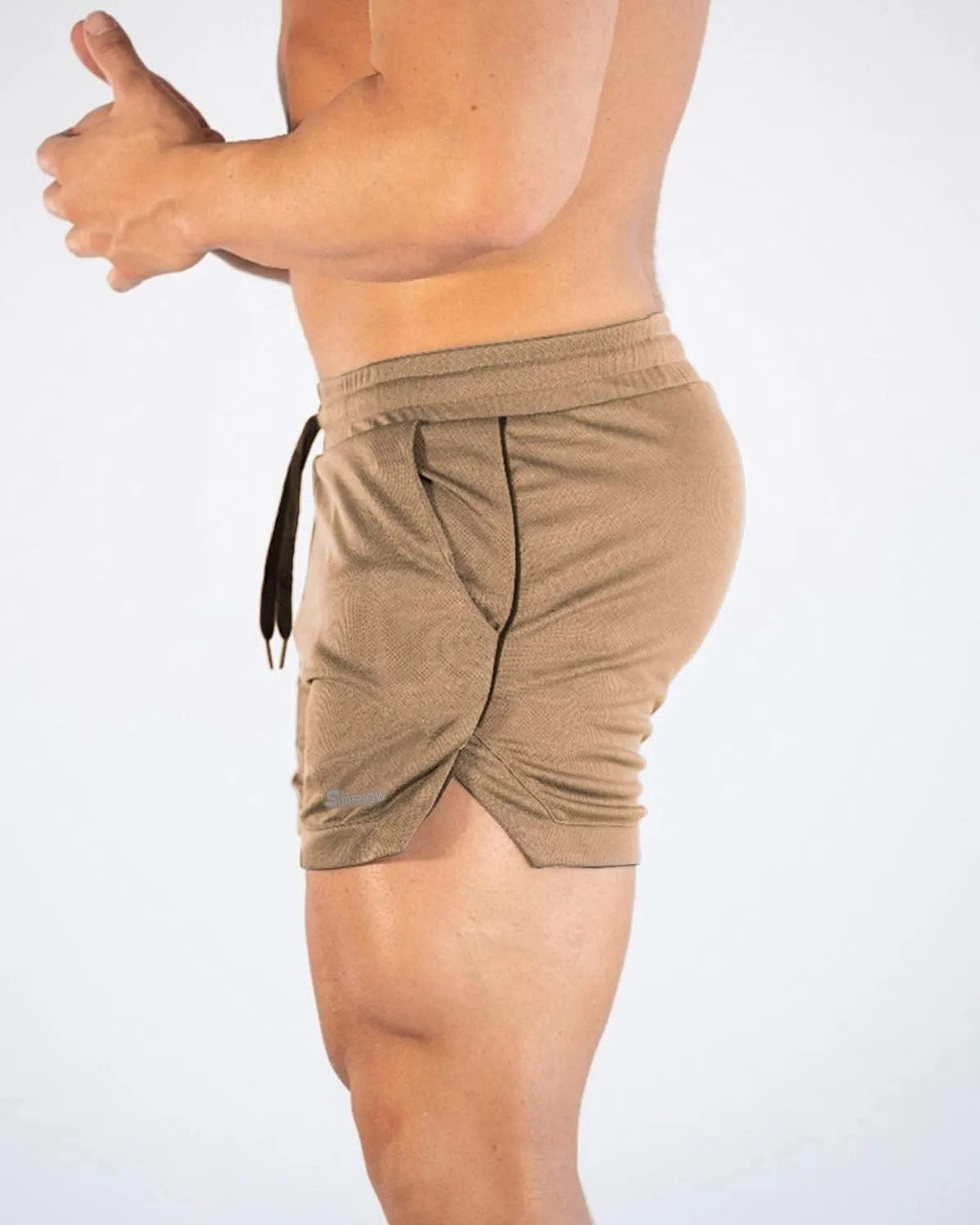 Surenow Mens Running Gym Shorts 3 Inch Breathable Lightweight Athletic Sport Shorts Training Workout Shorts with Pockets