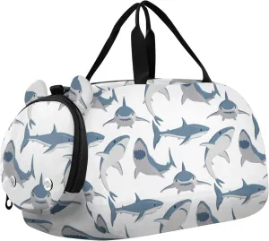 susiyo Small Duffle Bag Underwater Animal Marine Shark Kids Duffle Bag for Boys Girls Dance Bag Gym Bag