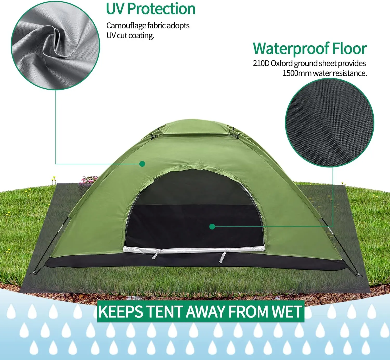 Sutekus Tent Camouflage Patterns Camping Tent Backpacking Tent for Camping Hiking 【Outdoor Equipment】