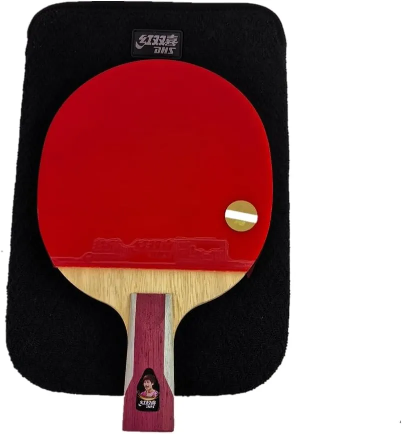 Table Tennis Racquets 4-9 Stars, Table Tennis Paddles with Double Happiness Sticky ITTF Aproved Hurricane 3/8 Rubber, Ping Pong Rackets with Bag or Case, for All Levels