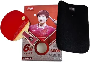 Table Tennis Racquets 4-9 Stars, Table Tennis Paddles with Double Happiness Sticky ITTF Aproved Hurricane 3/8 Rubber, Ping Pong Rackets with Bag or Case, for All Levels