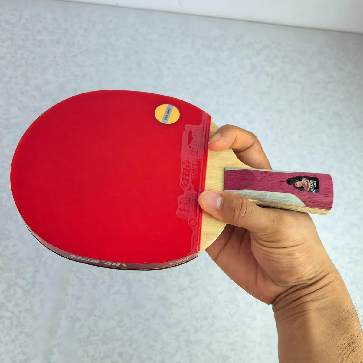 Table Tennis Racquets 4-9 Stars, Table Tennis Paddles with Double Happiness Sticky ITTF Aproved Hurricane 3/8 Rubber, Ping Pong Rackets with Bag or Case, for All Levels