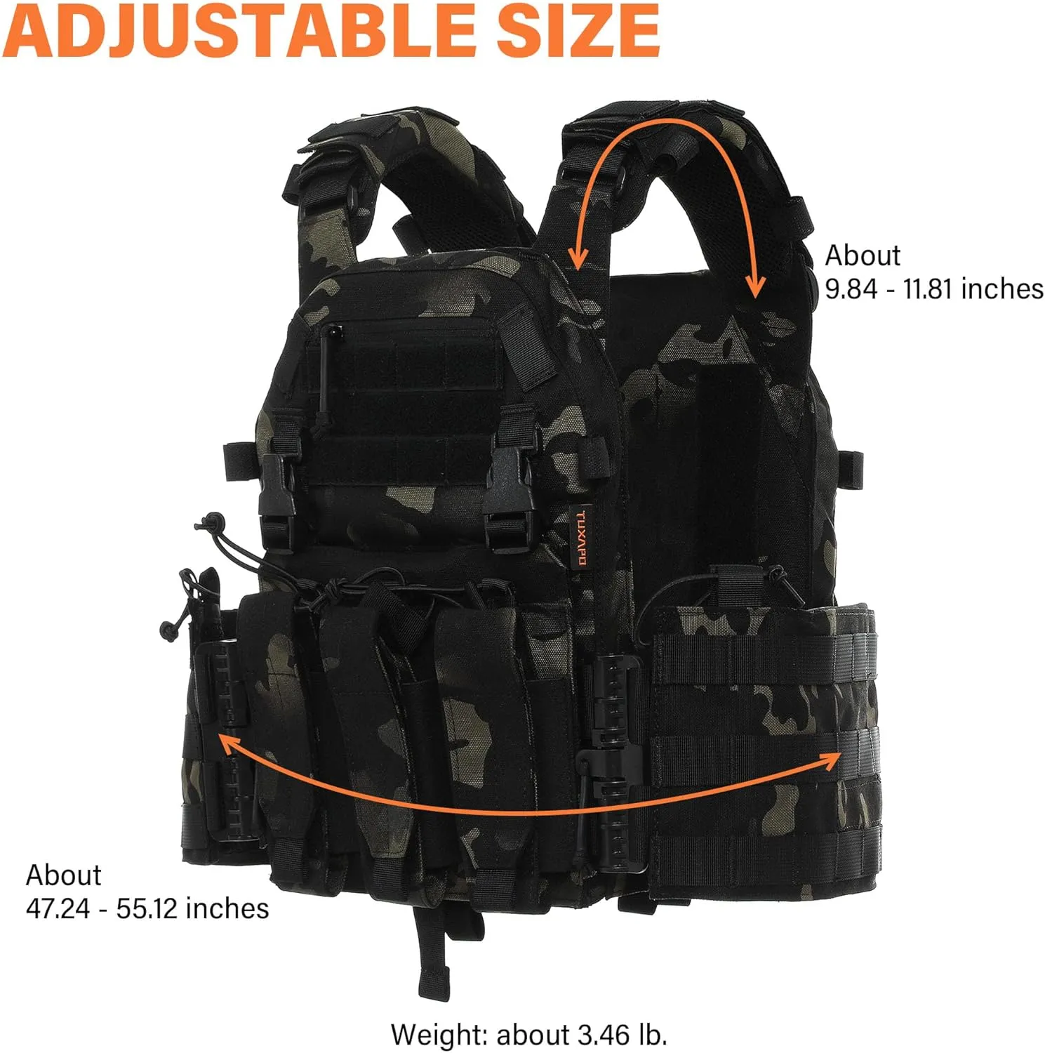 Tactical Molle Vest for Men Adjustable for Adult Airsoft Vest Military Training Hunting and Gaming