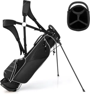 Tangkula Golf Stand Bag, Lightweight Organized Golf Bag, Easy Carry Shoulder Bag with 4 Way Dividers and 4 Pockets for Extra Storage