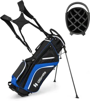 Tangkula Golf Stand Bag with 14 Way Top Dividers, Lightweight 6 Pockets Golf Club Bag with Cooler Bag, Adjustable Dual Strap & Rain Hood, Golf Carry Bag for Men & Women