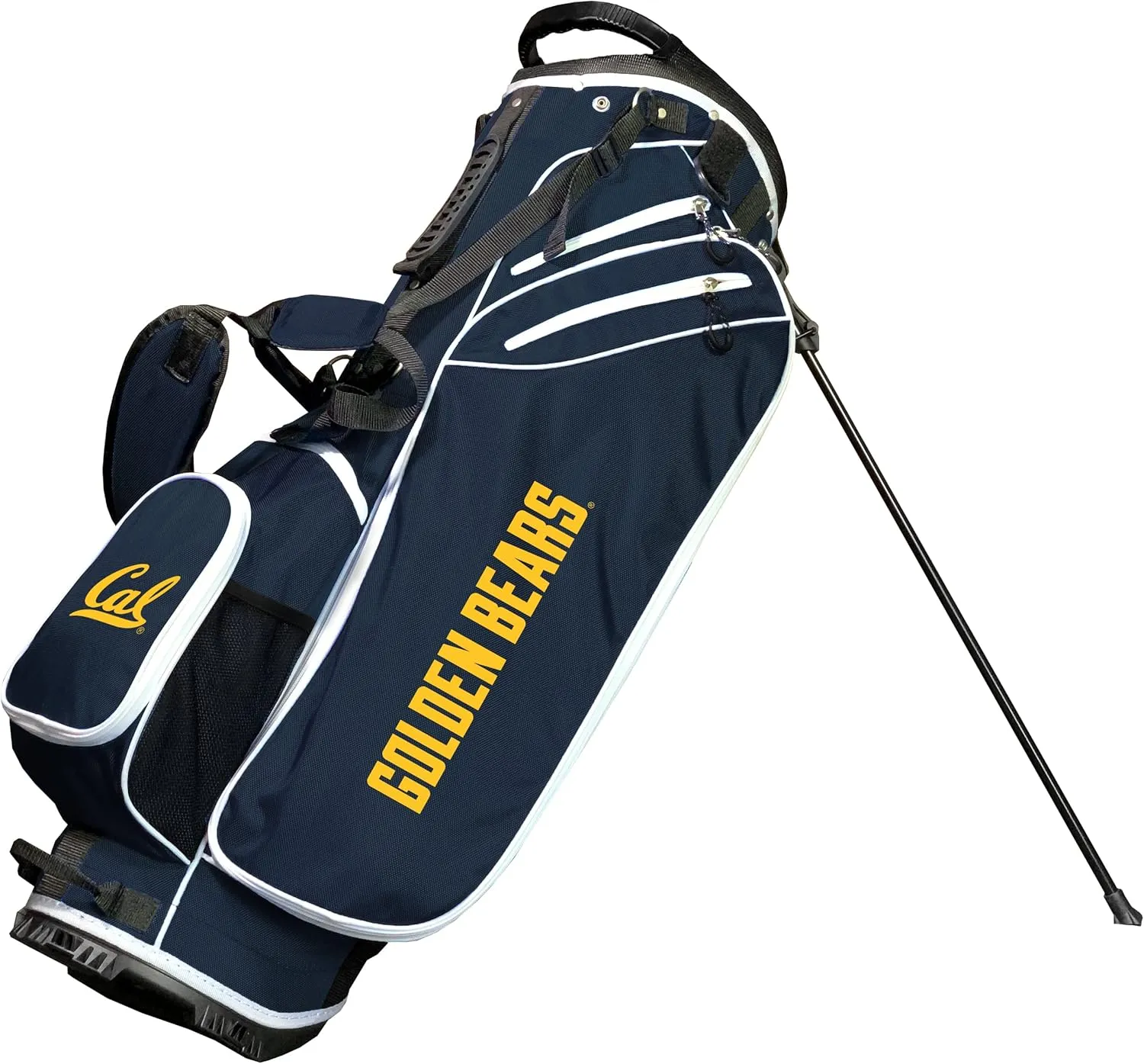 Team Golf NCAA Cal-Berkeley Birdie Stand Golf Bag, Lightweight, 14-Way Club Divider, Spring Action Stand, Insulated Cooler Pocket, Velcro Glove and Umbrella Holder & Padded Handles