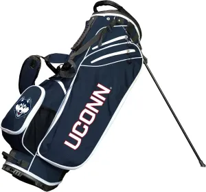Team Golf NCAA Connecticut Birdie Stand Golf Bag, Lightweight, 14-Way Club Divider, Spring Action Stand, Insulated Cooler Pocket, Velcro Glove and Umbrella Holder & Padded Handles