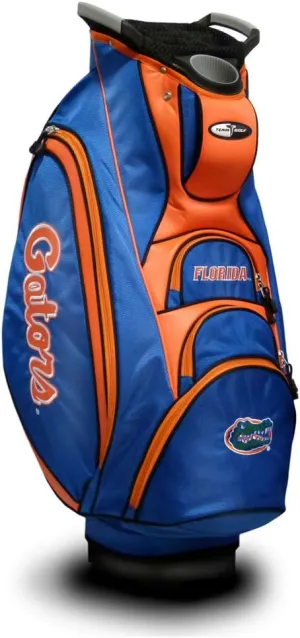 Team Golf NCAA Florida Gators Victory Golf Cart Bag, 10-way Top with Integrated Dual Handle & External Putter Well, Cooler Pocket, Padded Strap, Umbrella Holder & Removable Rain Hood