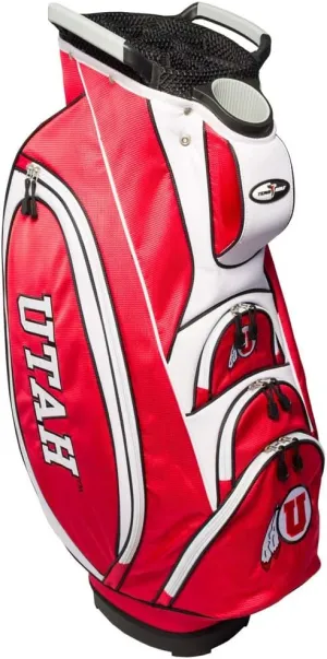 Team Golf NCAA Utah Utes Victory Golf Cart Bag Victory Golf Cart Bag, 10-Way Top with Integrated Dual Handle & External Putter Well, Cooler Pocket, Padded Strap, Umbrella Holder & Removable Rain Hood