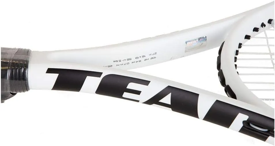 Team Speed Prestrung White and Black Tennis Racquet