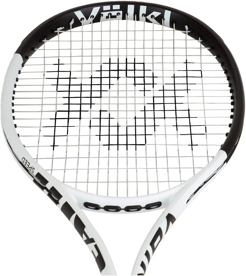 Team Speed Prestrung White and Black Tennis Racquet