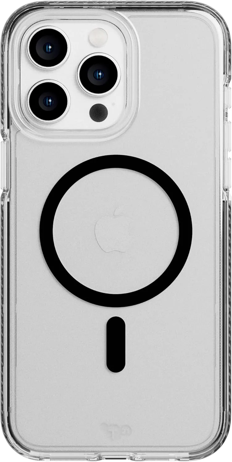 Tech21 Evo Crystal case for iPhone 15 Pro Max - Compatible with MagSafe - Impact Protection Case - Graphite Black