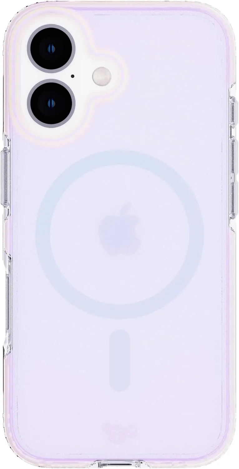 Tech21 EvoArt for iPhone 16 Compatible with MagSafe - Impact Protection Case - in Holographic Blue