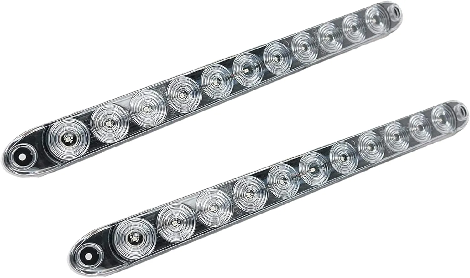TecNiq, Inc PAIR of 15"" LED - Stop Turn Tail Marker Light (STT) - Red LEDs with Clear Lens - Multi-Function Trailer, Truck or Equipment LED Light Bar - Manufactured by TecNiq in the USA, Low Profile