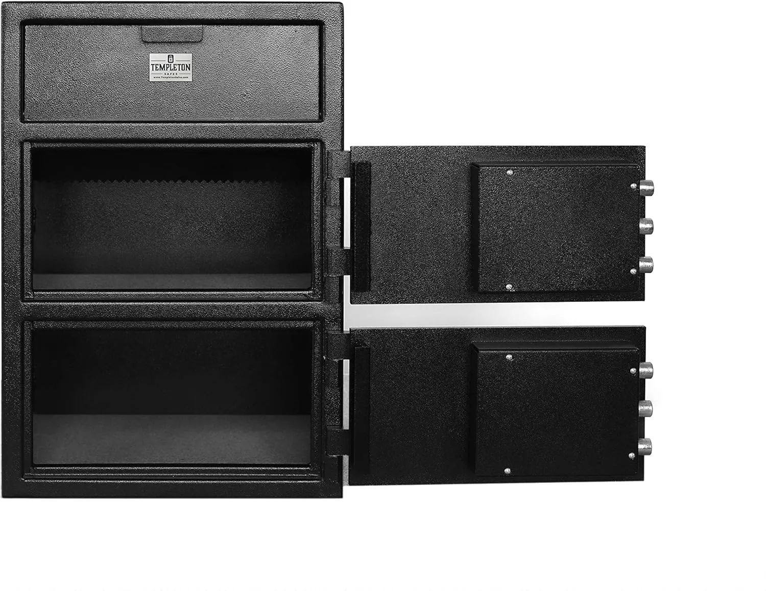 Templeton Large Depository Drop Safe & Lock Box, Electronic Multi-User Keypad Combination Lock with Key Backup, Anti Fishing Security, 3.6 CBF Black