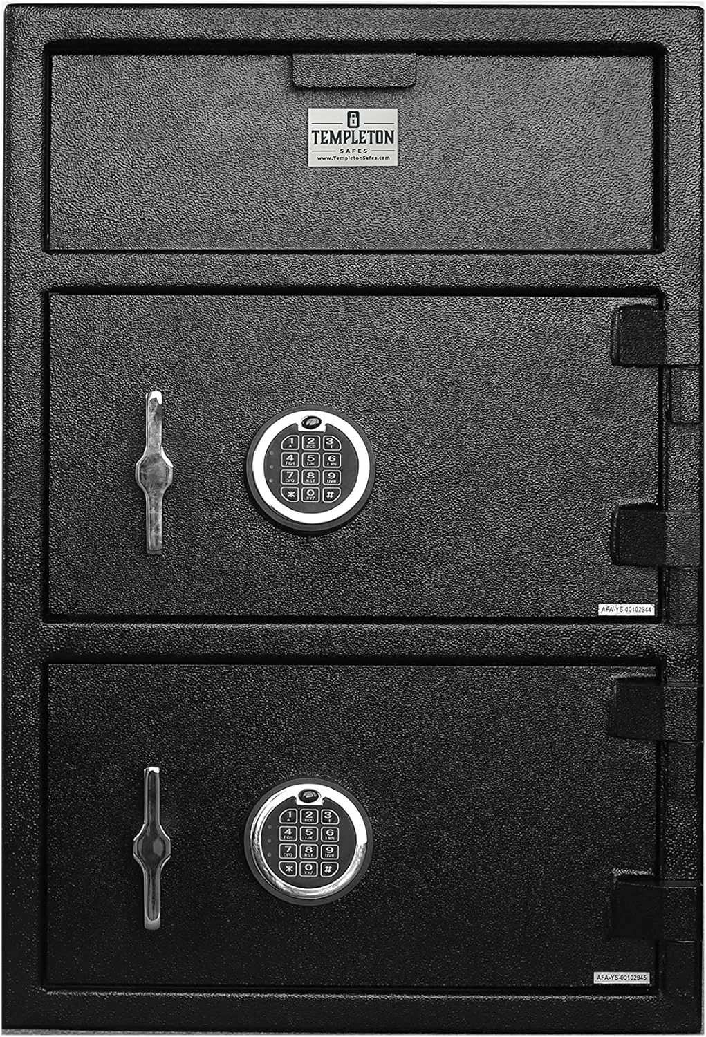 Templeton Large Depository Drop Safe & Lock Box, Electronic Multi-User Keypad Combination Lock with Key Backup, Anti Fishing Security, 3.6 CBF Black