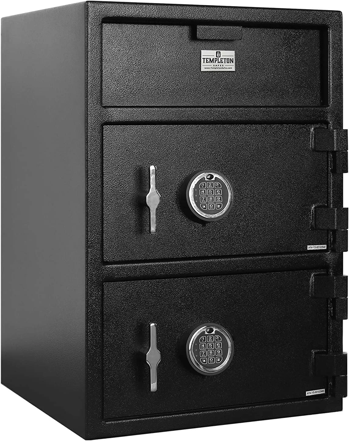 Templeton Large Depository Drop Safe & Lock Box, Electronic Multi-User Keypad Combination Lock with Key Backup, Anti Fishing Security, 3.6 CBF Black