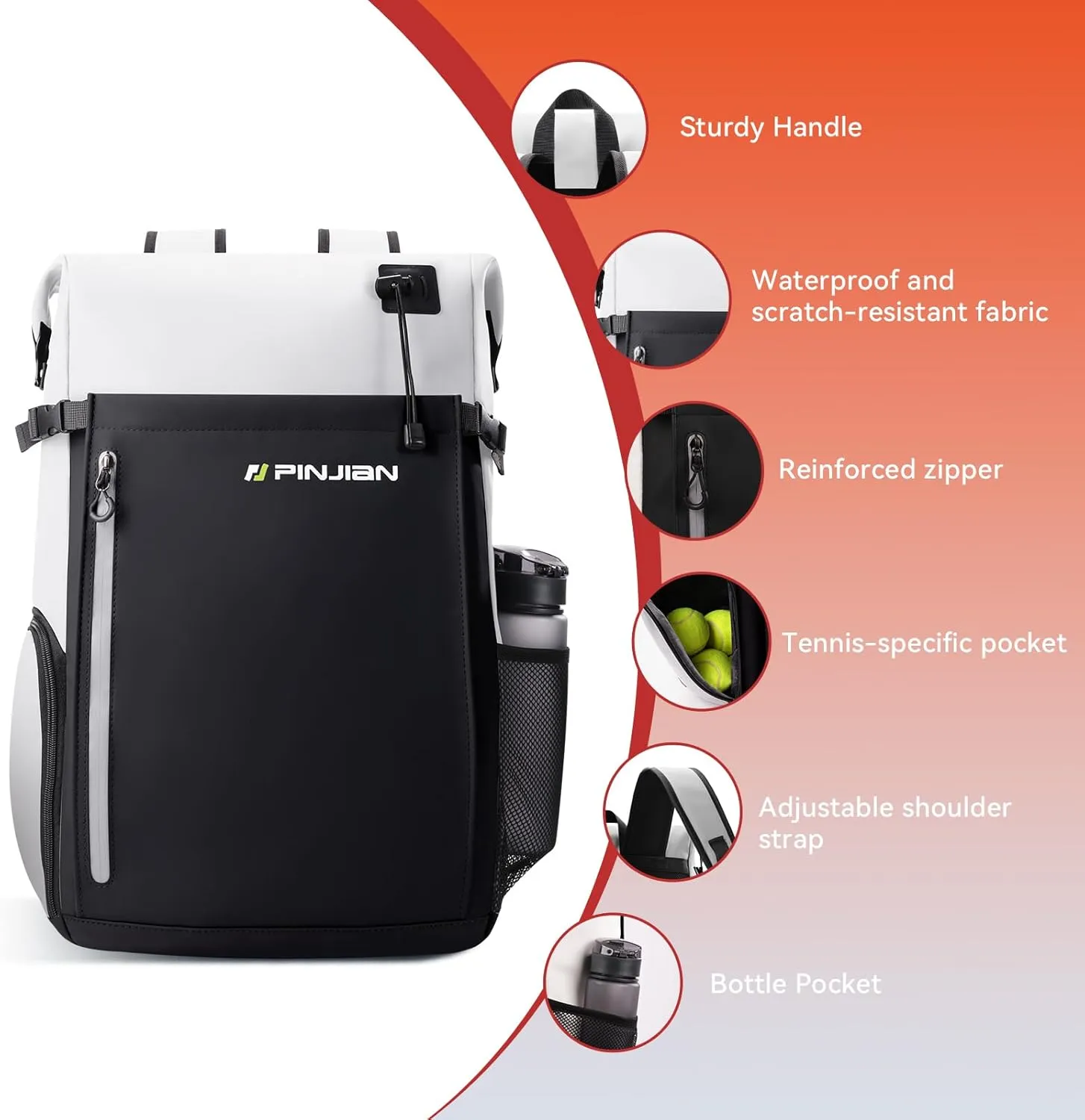 Tennis Bag - Tennis Backpack for Men & Women Holds 2 Tennis Rackets and Shoes - Tennis Bags With Racquet Holder For Tennis, Pickleball, Squash & Badminton