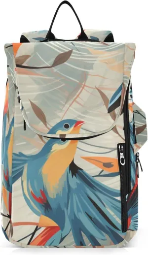 Tennis Bag Tennis Backpack for Women Men, Tennis Bag Holds 2 Rackets, Pickleball Paddles Balls, Badminton Squash, Chinese Painting Bird (59)