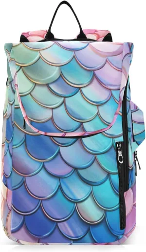 Tennis Bag Tennis Backpack for Women Men, Tennis Bag Holds 2 Rackets, Pickleball Paddles Balls, Badminton Squash, Colorful Dragon Scales (23)