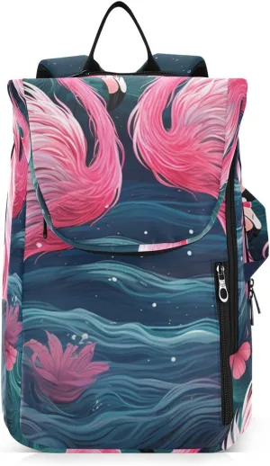 Tennis Bag Tennis Backpack for Women Men, Tennis Bag Holds 2 Rackets, Pickleball Paddles Balls, Badminton Squash, Cute Flamingo (11)