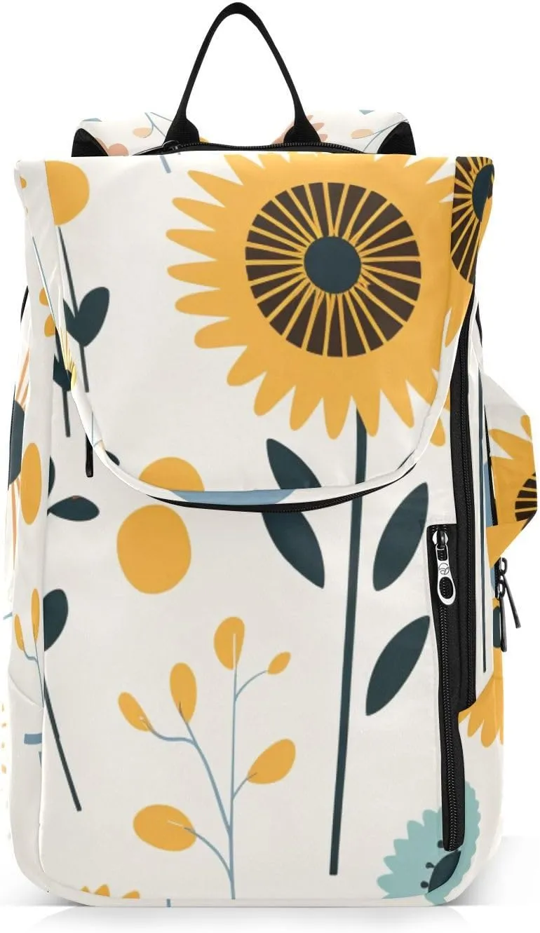 Tennis Bag Tennis Backpack for Women Men, Tennis Bag Holds 2 Rackets, Pickleball Paddles Balls, Badminton Squash, Cute Illustration Sunflower (4)