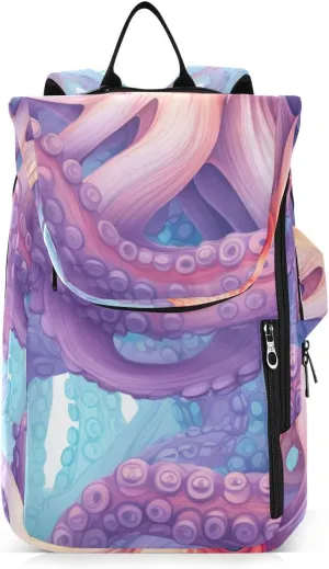Tennis Bag Tennis Backpack for Women Men, Tennis Bag Holds 2 Rackets, Pickleball Paddles Balls, Badminton Squash, Cute Octopus (9)