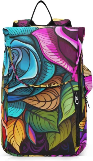 Tennis Bag Tennis Backpack for Women Men, Tennis Bag Holds 2 Rackets, Pickleball Paddles Balls, Badminton Squash, Cute Roses (5)
