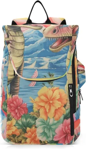 Tennis Bag Tennis Backpack for Women Men, Tennis Bag Holds 2 Rackets, Pickleball Paddles Balls, Badminton Squash, Dinosaur Rainbow (2)