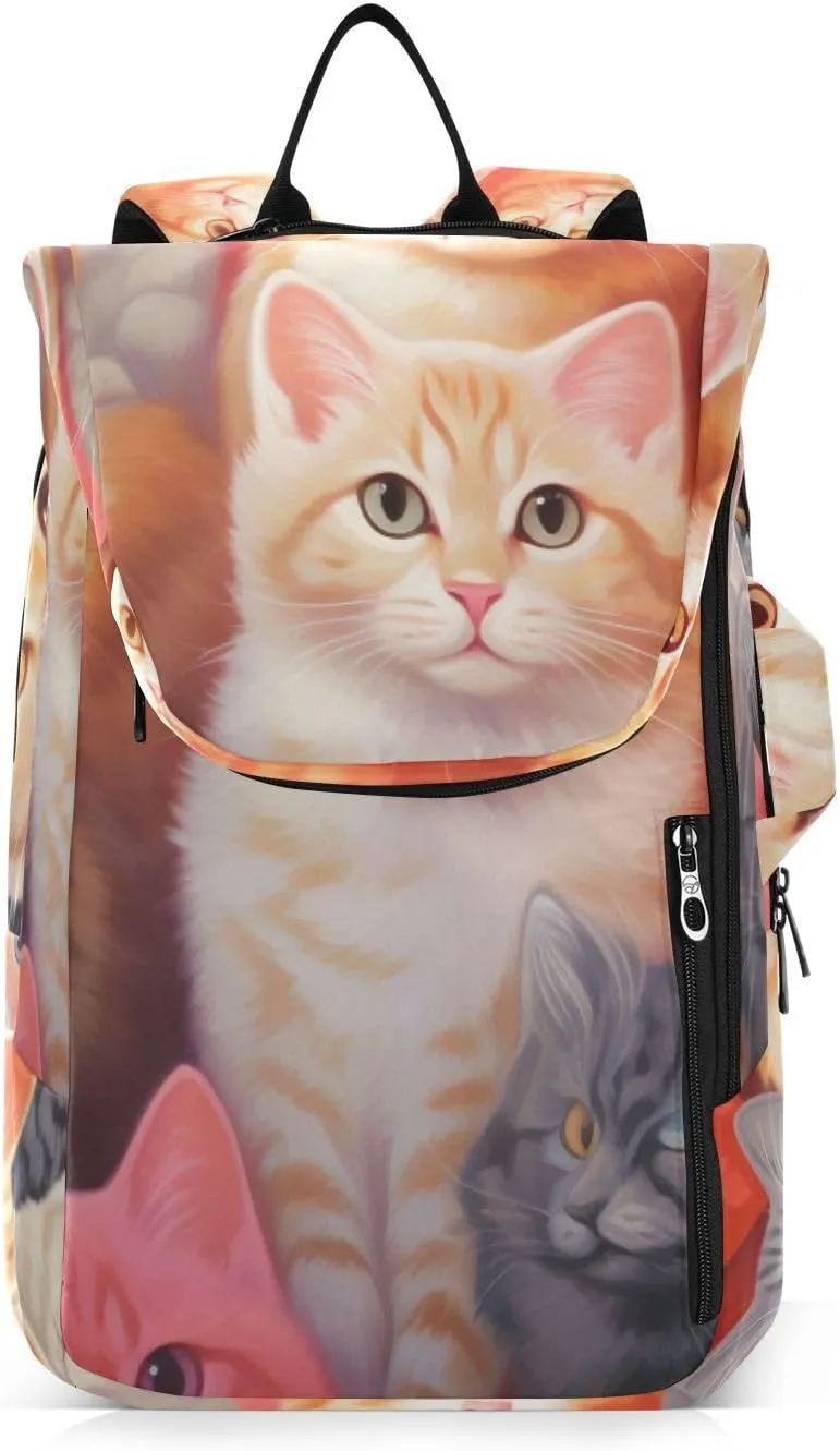 Tennis Bag Tennis Backpack for Women Men, Tennis Bag Holds 2 Rackets, Pickleball Paddles Balls, Badminton Squash, Flower Cat (10)