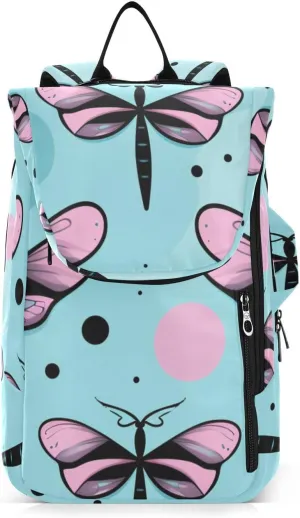 Tennis Bag Tennis Backpack for Women Men, Tennis Bag Holds 2 Rackets, Pickleball Paddles Balls, Badminton Squash, Flowers Dragonfly (1)