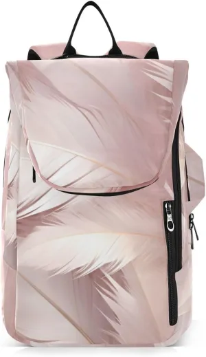 Tennis Bag Tennis Backpack for Women Men, Tennis Bag Holds 2 Rackets, Pickleball Paddles Balls, Badminton Squash, Gold Rose Feather (1)