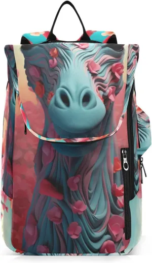 Tennis Bag Tennis Backpack for Women Men, Tennis Bag Holds 2 Rackets, Pickleball Paddles Balls, Badminton Squash, Heart Flowers Giraffe (14)